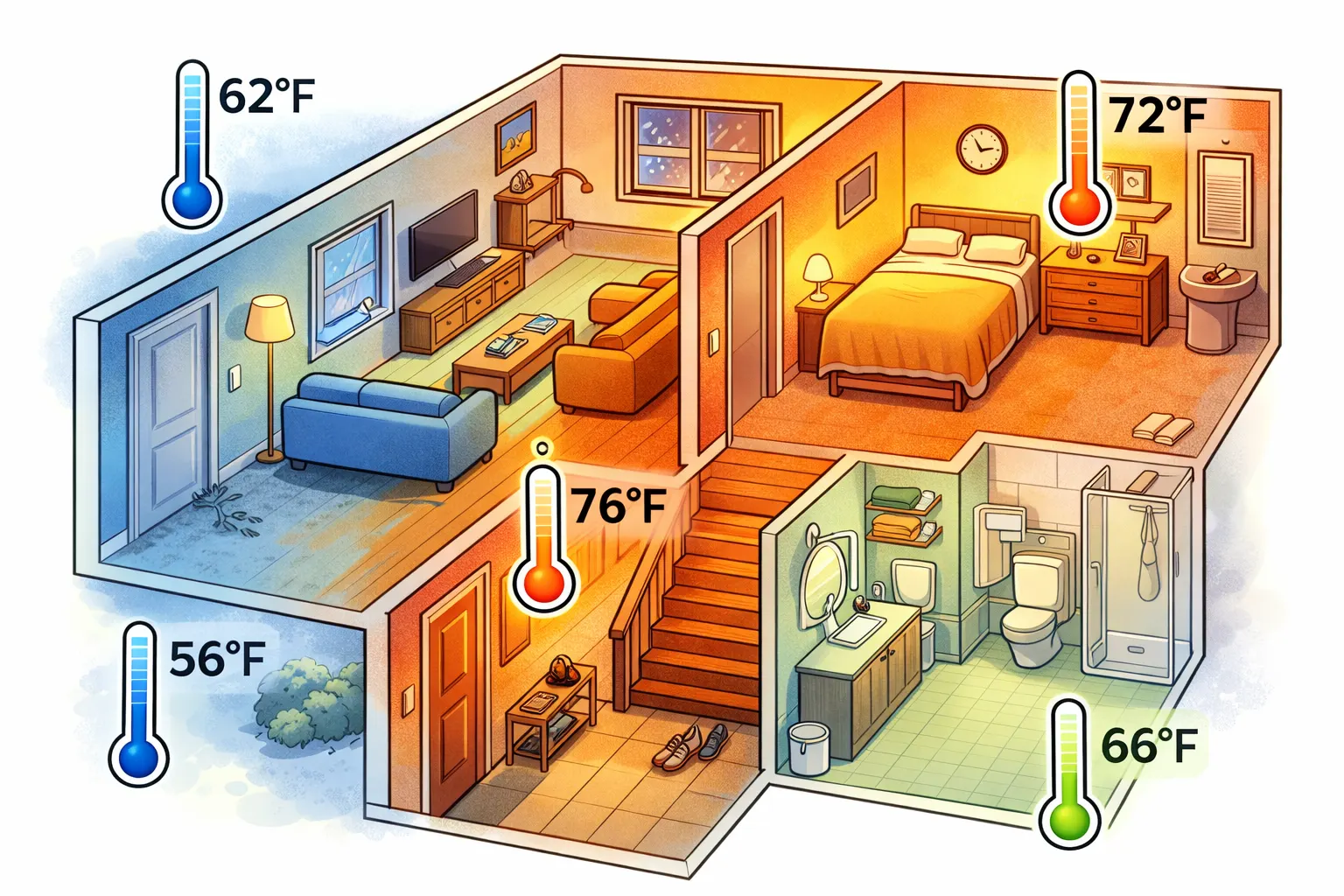 unevenly heated house