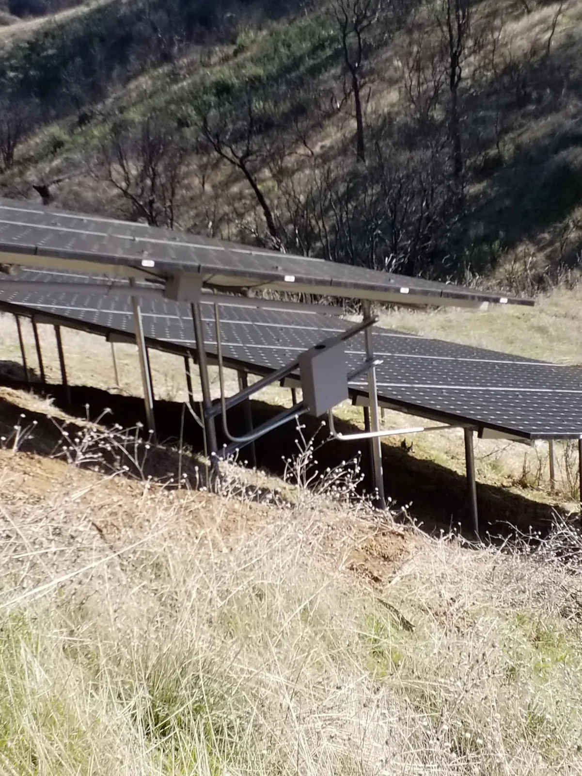 Ground-mounted solar panel installation