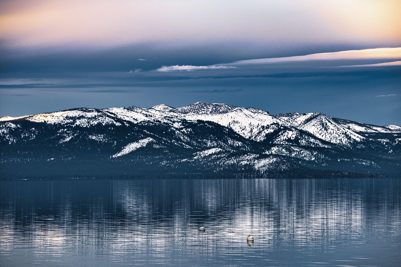 Northern California lake and foothills landscape